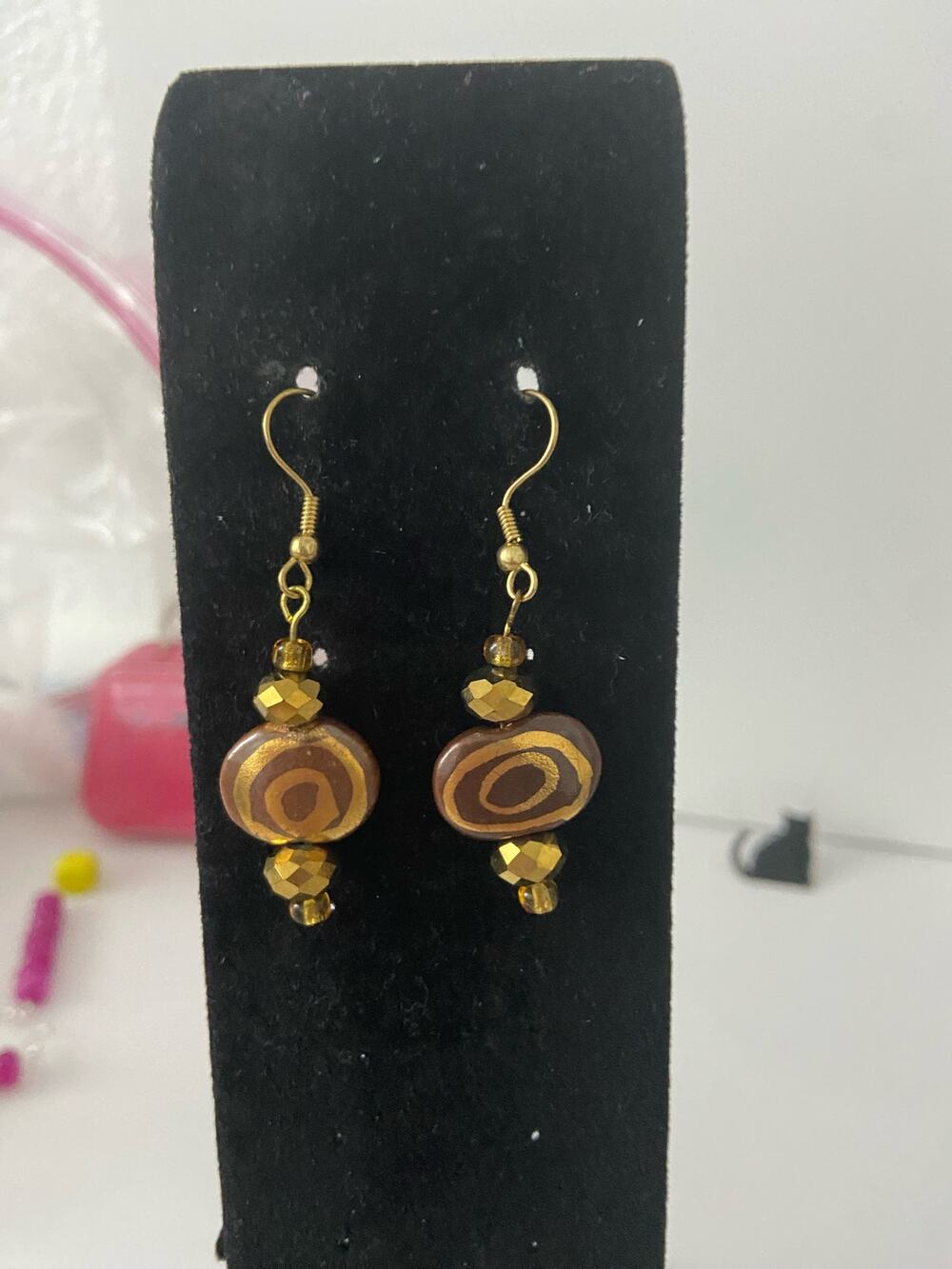 swirl bead earrings